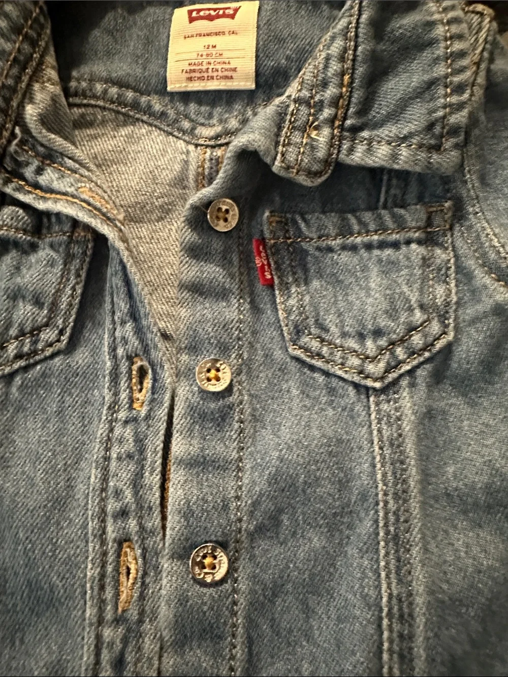 Levi's Denim baby dress with Matching Bloomers 12 month size